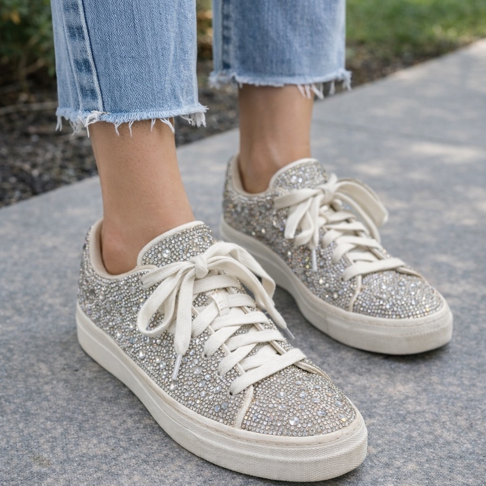 Betsey Johnson Size 6 Women's Rhinestone Embellished Sneakers